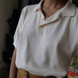 Cream cotton polo from Pringle